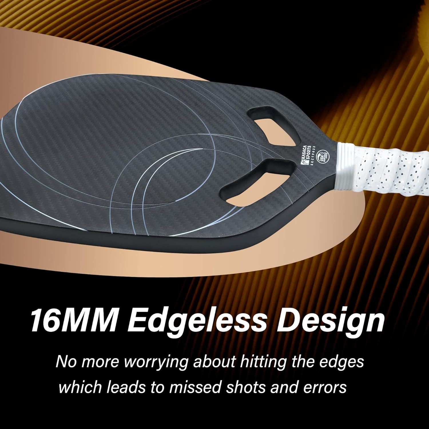 Premium Pickleball Paddle T700 Carbon Fiber, 16mm Thickness, Air Open Throat, Enhanced Spin & Control, Edgeless Design, Durable & USAPA Approved