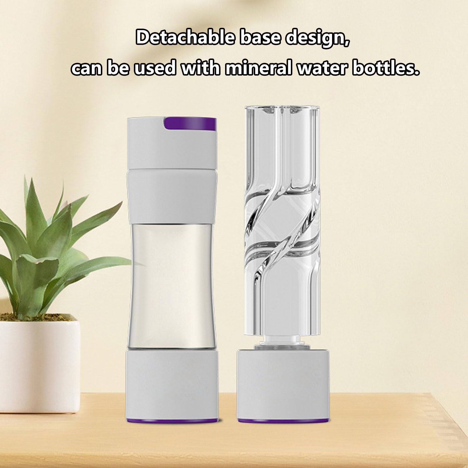 PAHION Generador De Botella De Agua Portátil Rico En Hidrógeno 3 En 1 Vidrio De Agua Rico En Hidrógeno Reutilizable 12 Minutos De Contenido De Hidrógeno Alrededor De 2000PPB Modo Dual 420ml(Black)
