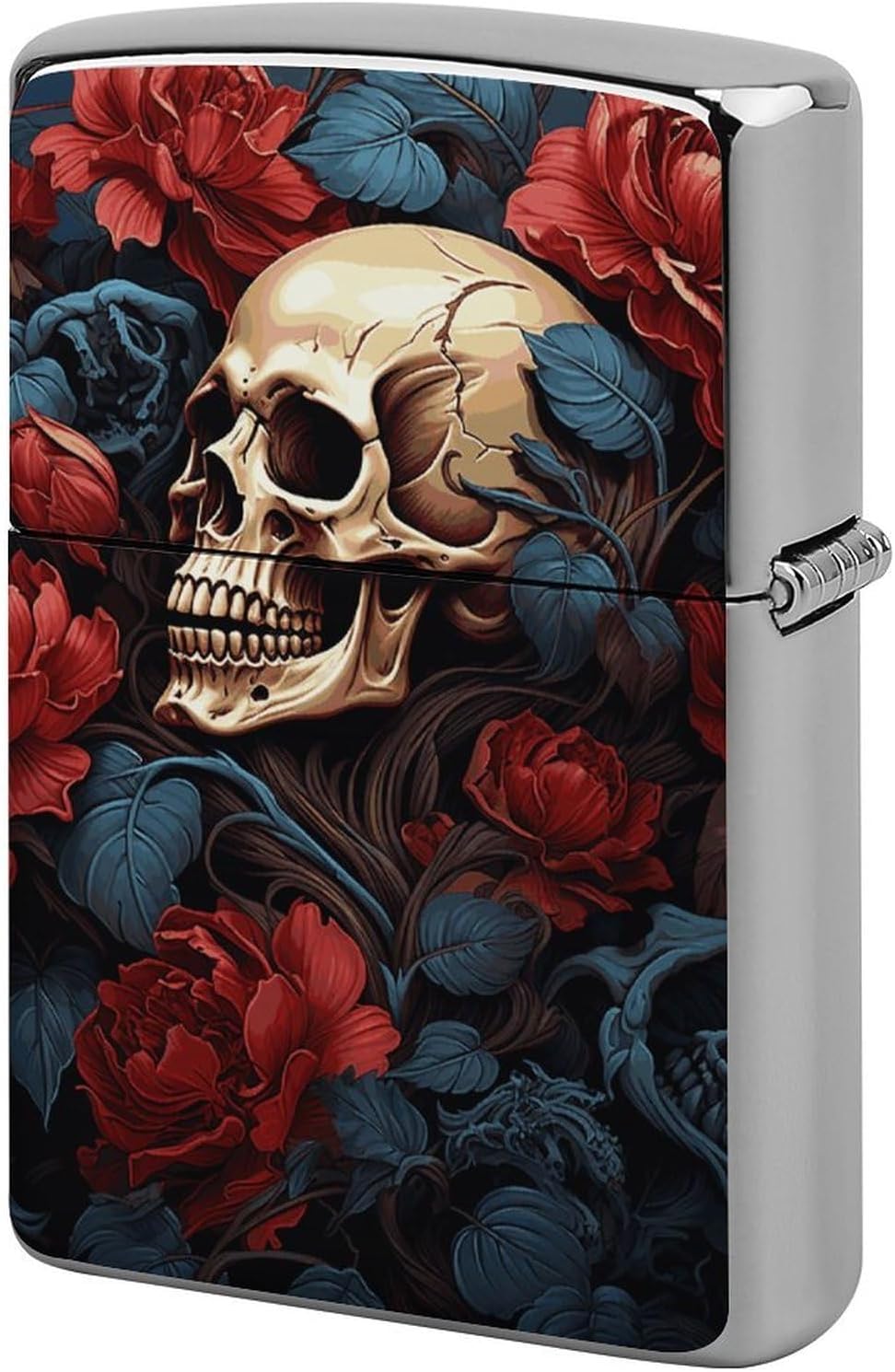 Skull Image Poster Lighter Case Portable Metal Lighter Cover