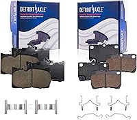 Vista 55 de Detroit Axle - Pastillas de freno delanteras para Nissan Pathfinder Frontier D21 720 Pickup Subaru SVX Pastillas de freno de cerámica con reemplazo