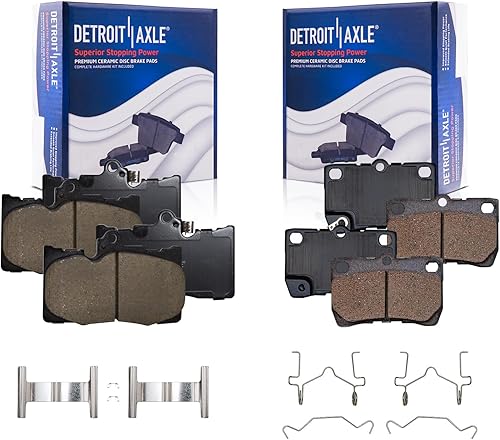 Miniatura 55 de Detroit Axle - Pastillas de freno para Chevy Trailblazer GMC Envoy Pastillas de freno de cerámica w/Hardware Buick Rainier Isuzu Ascender Olds