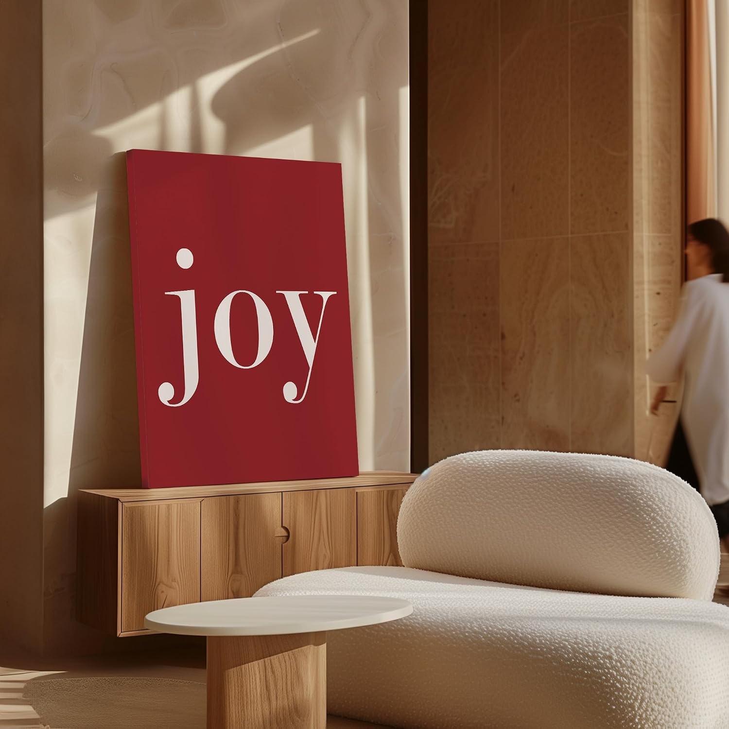 Poster Master Joy Canvas - Christmas Print - Holiday At - Trendy Gift for Men & Women - Modern Art - Aesthetic Wall Decor for Living Room, Bedroom or Dorm - 8x10 STRETCHED Canvas