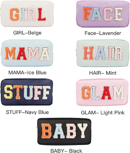 Miniatura 5 de Bolsa de maquillaje de felpilla con cremallera, organizador de viaje de nailon impermeable, bolsa de cosméticos para mujeres, niñas y niños, lindas