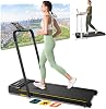 UREVO 2 in 1 Treadmills for Home Foldable, Walking Pad with APP Control, 1-10 kmh Under Desk Treadmill with Double Shock Absorbent, Remote Control & LED Display