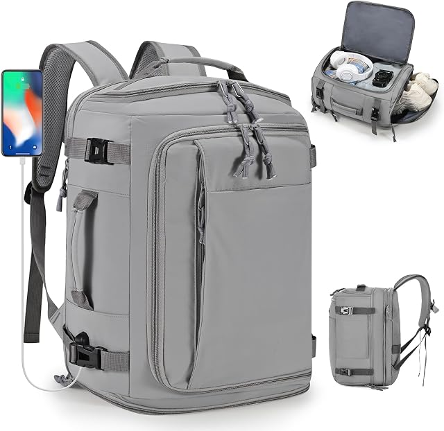 6x13x17 inch Personal Item Bag for Budget Flight in Canada,15x33x43 cm Travel Bag,Expandable Travel Backpack