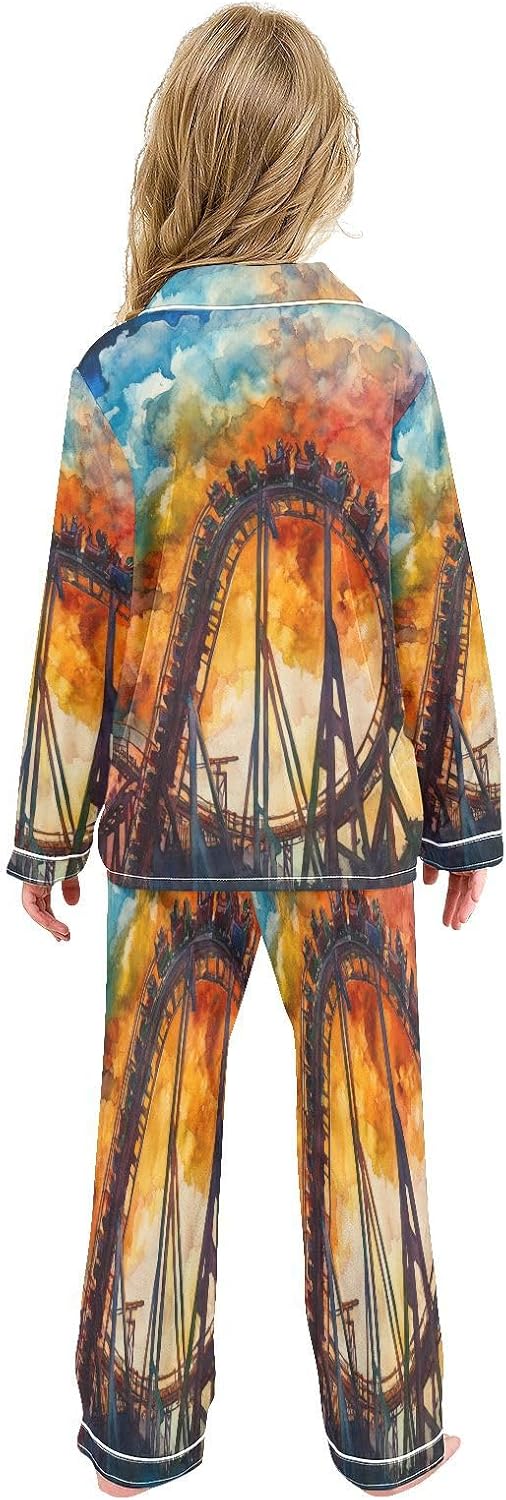 Silk Pajamas Sets Soft Satin 2 Piece Pjs Set Long Sleeve Sleepwear Nightwear