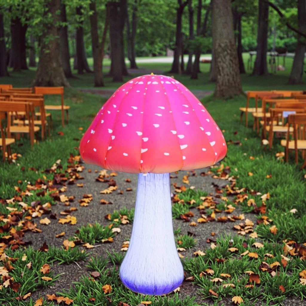 SAYOK 3.28FT Giant LED Inflatable Mushroom Inflatable Hanging/Ceiling Grounding Birthday Decoration for Indoor/Outdoor Garden Stage Park Path Backyard Club Party Concert