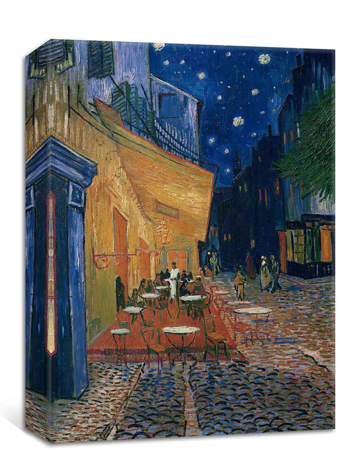 12*16 Inches Canvas Prints of Classic Art - Cafe Terrace in Arles at Night by Vincent Van Gogh. Walls Art Decorations for Home. Exquisite and Practical Framed Artwork for Gift