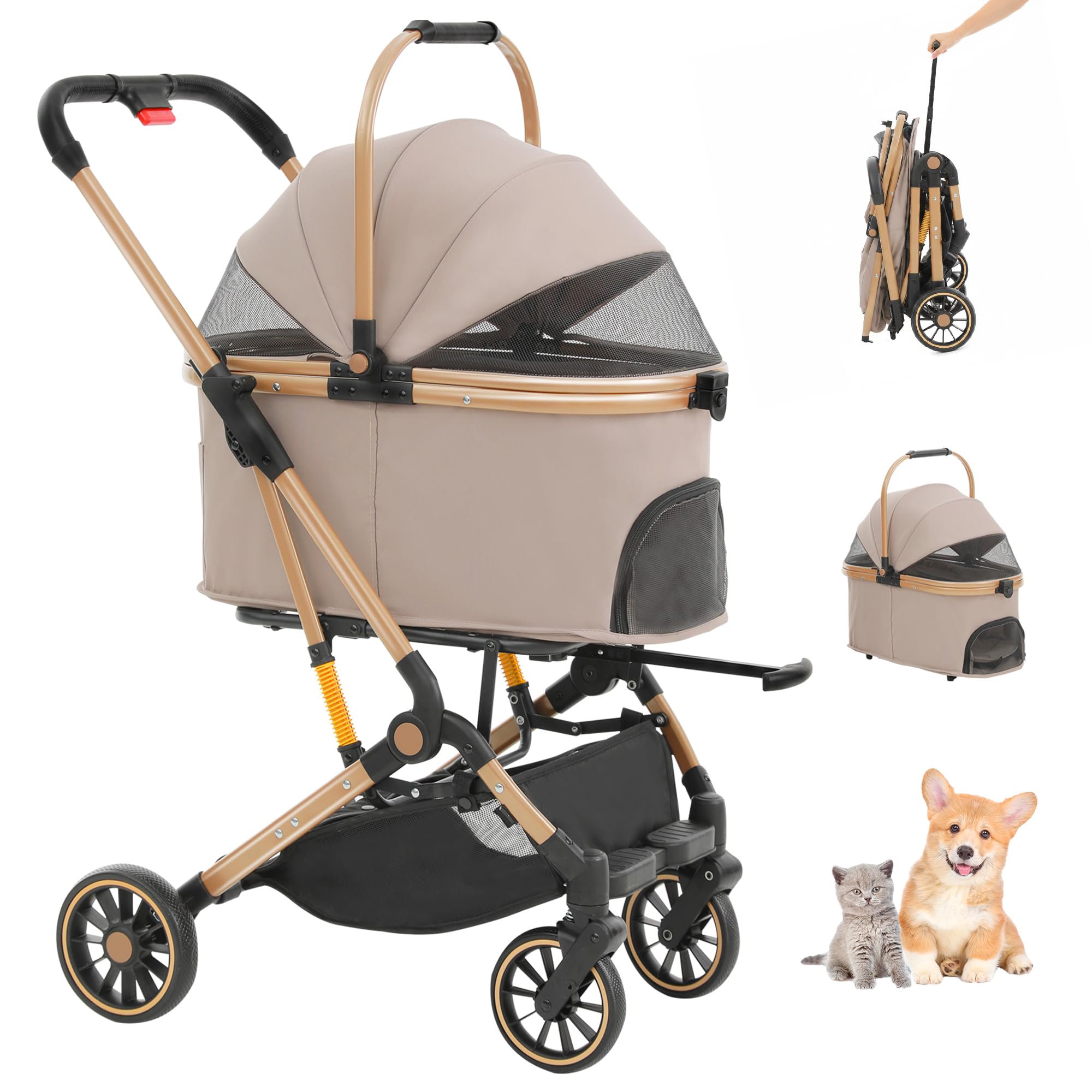 Amazon.co.jp: 【2026新色アルミ合金自立式】MILA&LOUIS ペットカート 