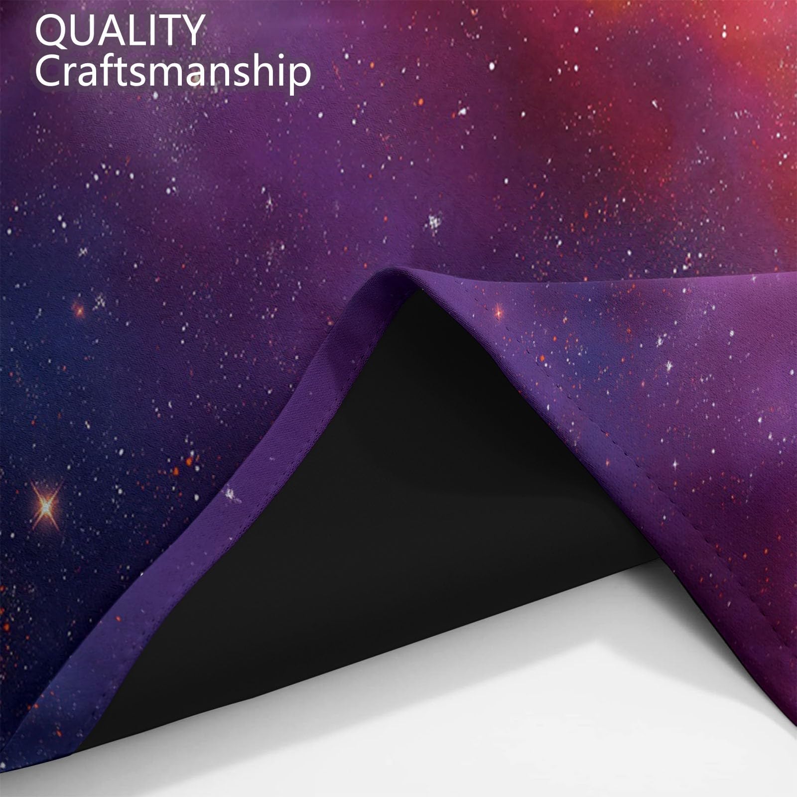 Générique Rideaux Occultants Météore Nébuleuse Lot de 2 Panneaux 140 x 260 cm, Isolation Thermique et Anti-Bruit à Œillets, Espace Univers Déco Douce pour Chambre Fille Violet Foncé