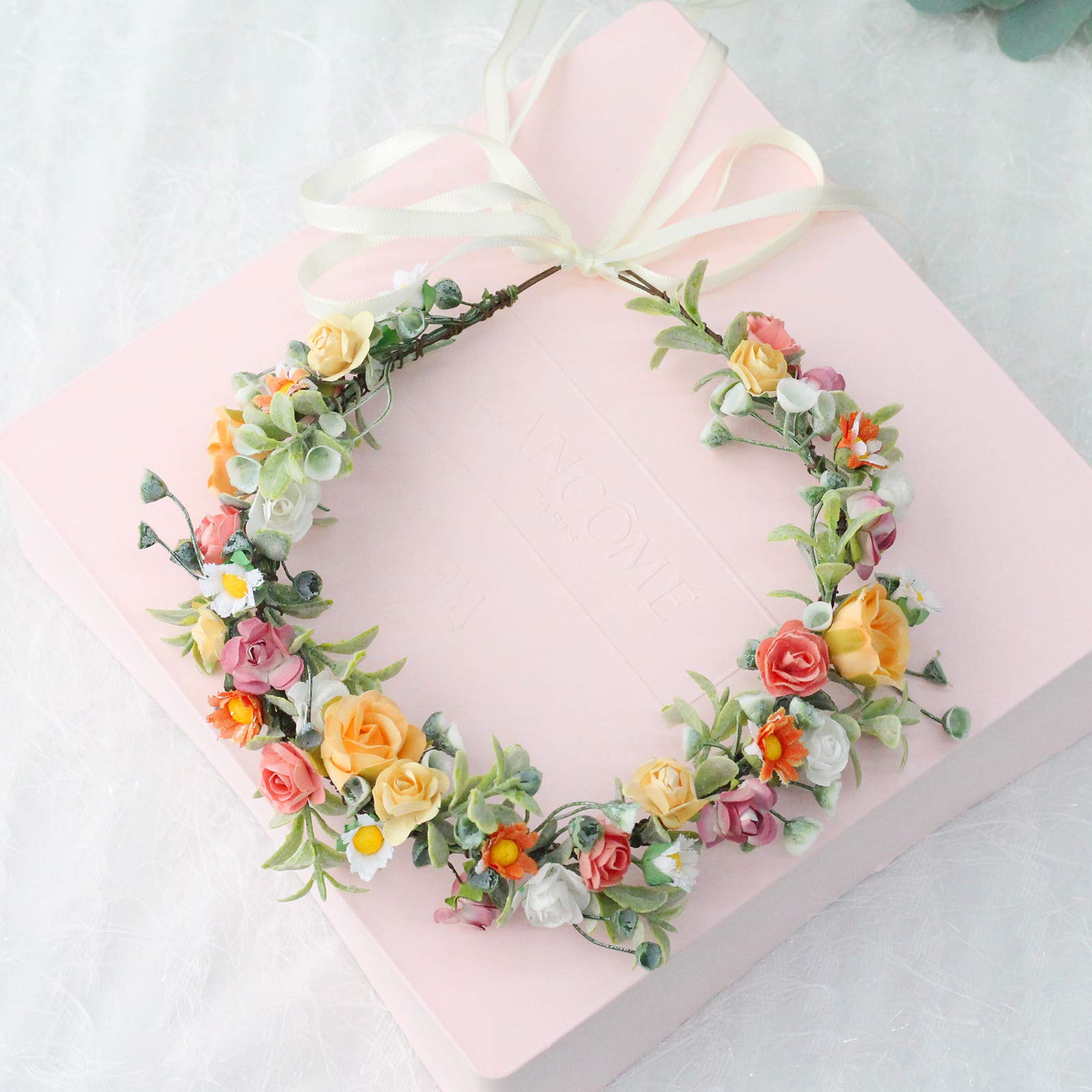 Beautiful flowers hair band crown wreath ?? Wedding, bridal, maternity, .✨ Amazon.com : LLinfflr Rose Flower Crown Bridal Floral  main image 3