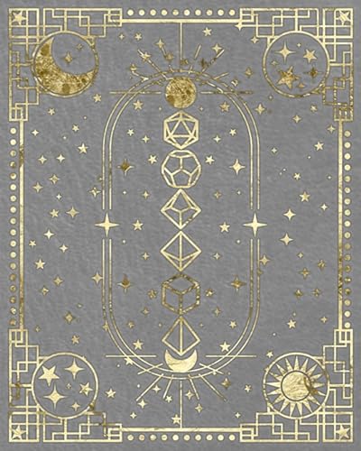 RPG Character Journal: Light Grey Celestial DnD 5e Campaign Tracker, Character Building Sheets, and Lined Paper Notebook for Role Play Games