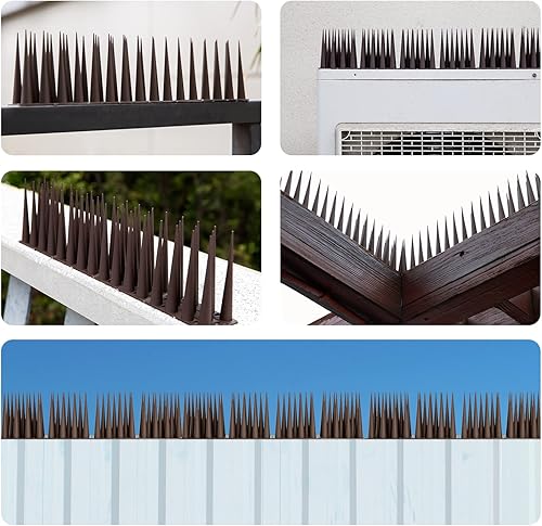 Miniatura 7 de OFFO Bird Spikes - Picos de paloma para exteriores para gatos que mantienen a los pájaros, mapache, pájaro carpintero, 40 pies (40.0 ft), marrón