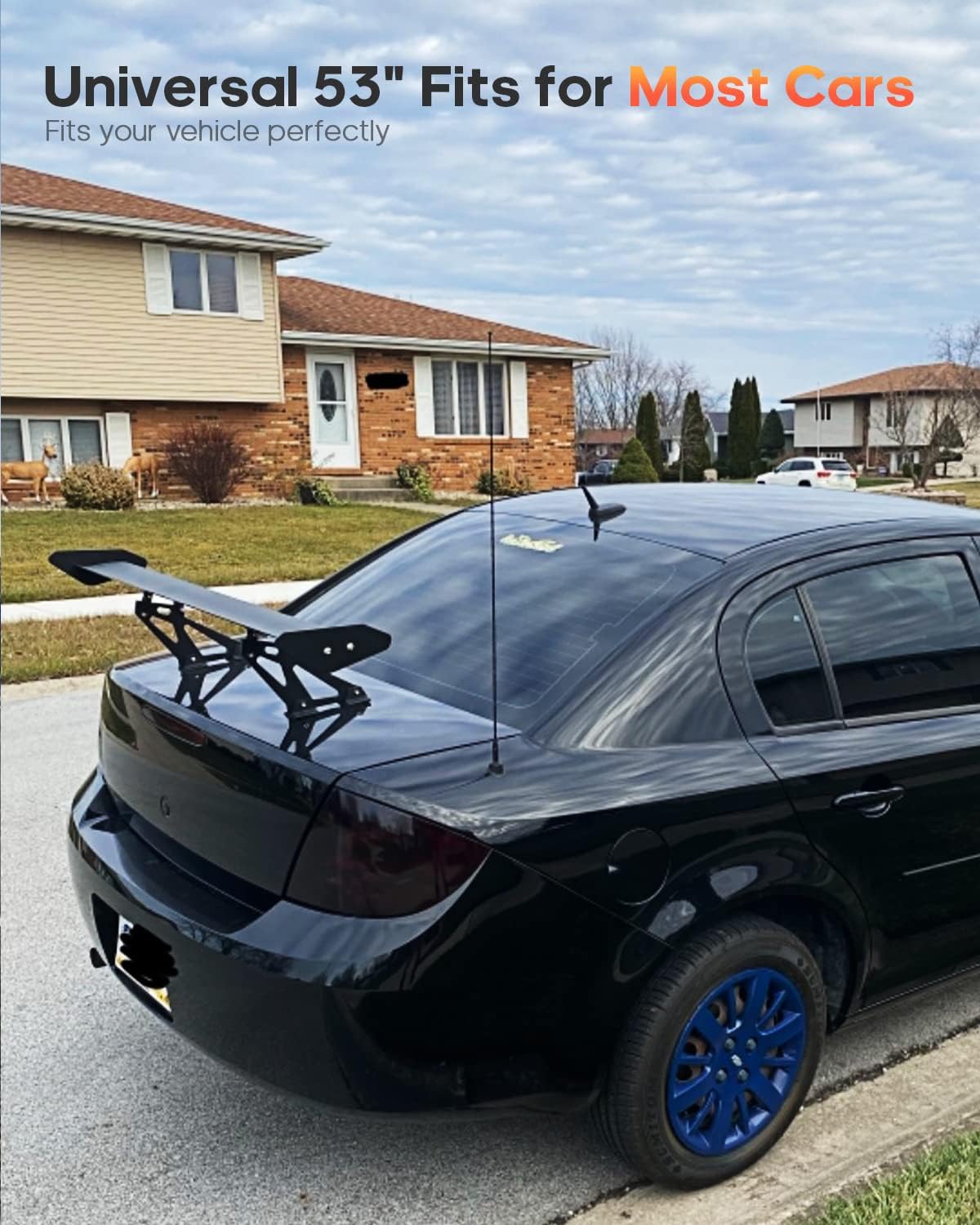 FINDAUTO Aluminum Car Spoiler Wing Body Kits Universal GT Style Fits for Most Cars Trunk Lip Spoiler