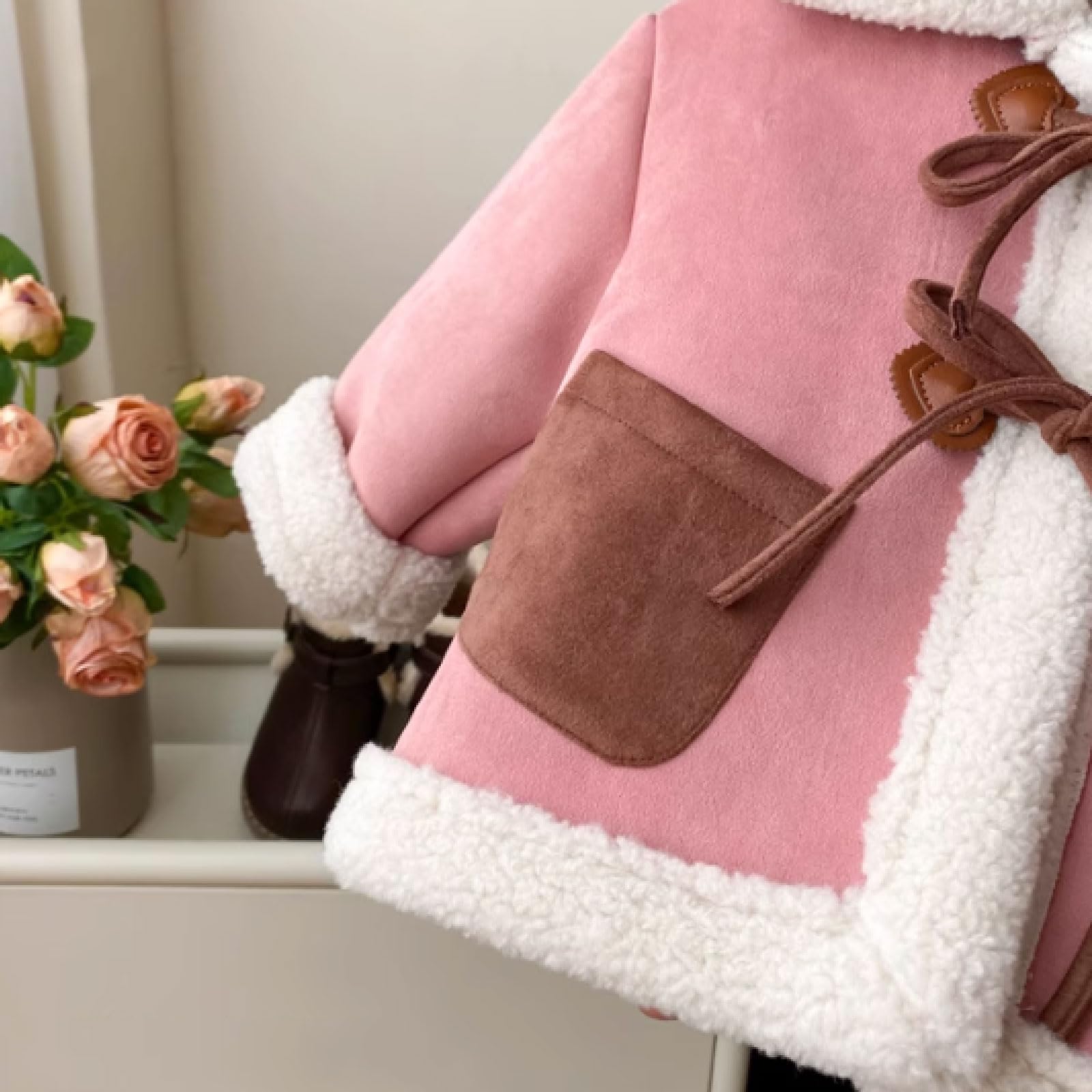 ASSICON Cappotto Invernale per Bambino Addensare Capispalla Caldo Cappotto Fodera in Pelliccia in Pile Caldo Cappotto Antivento Cappotto Caldo per Ragazze 3-7 Anni
