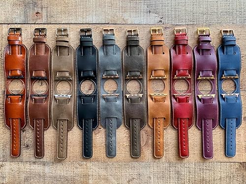 Miniatura 5 de Cuff Watch Band Compatible with Apple 40mm for men & women, Handmade Genuine Leather, Compatible with iWatch Series 7 6 5 4 3 2 1 SE, Wrist Bracelet