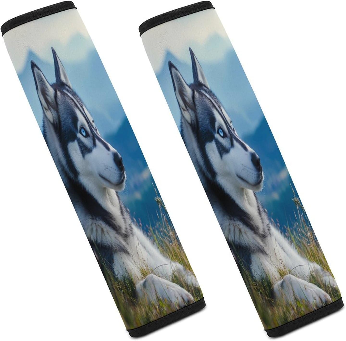 Alaskan Husky Print Car Seat Strap Covers Soft Seat Strap Shoulder Pads Seatbelt Covers for All Car Seats 2PCS
