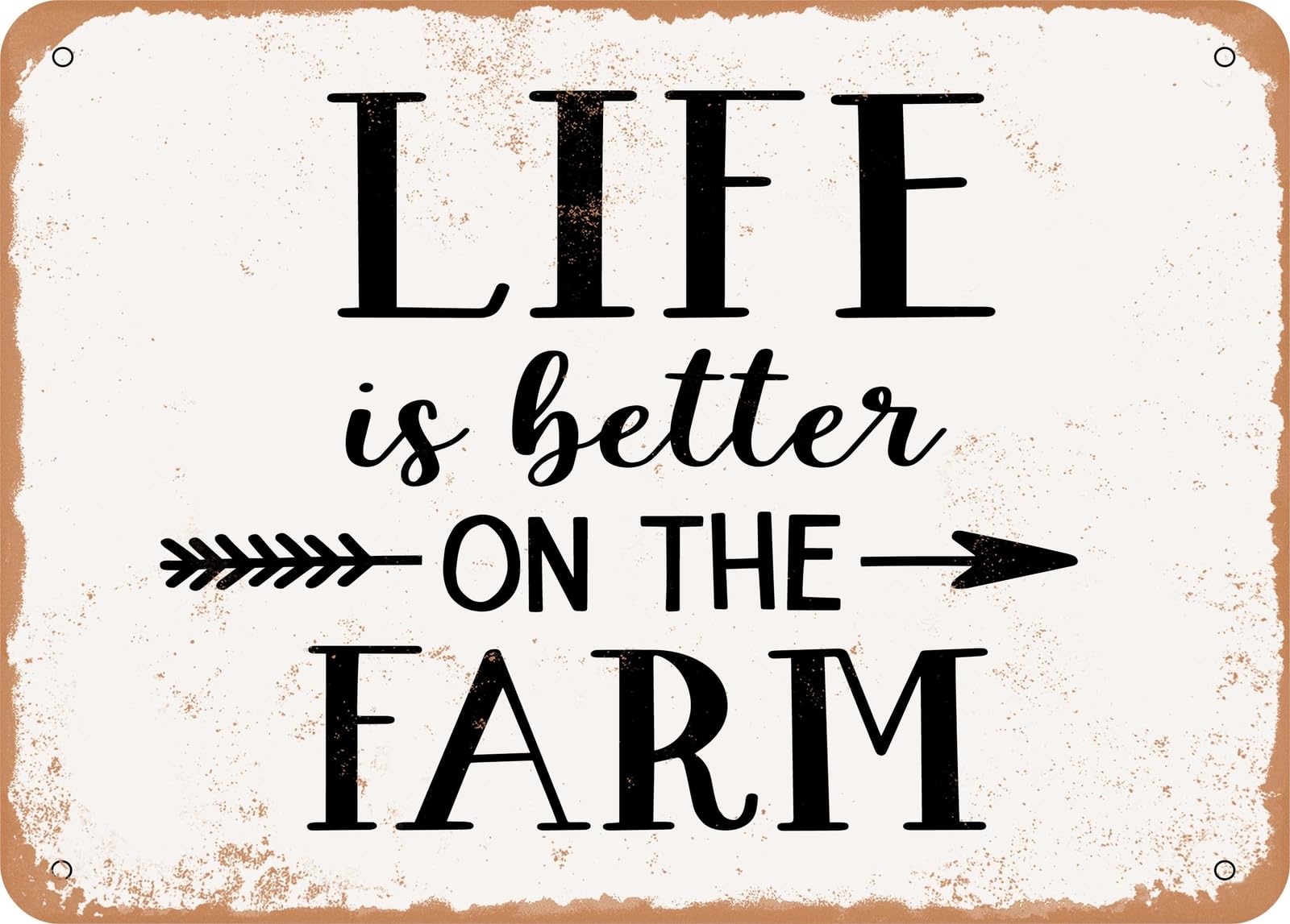 Miaomansenstore Metal Sign - Life Is Better On The Farm - 3 - Vintage Look Sign Home Decor