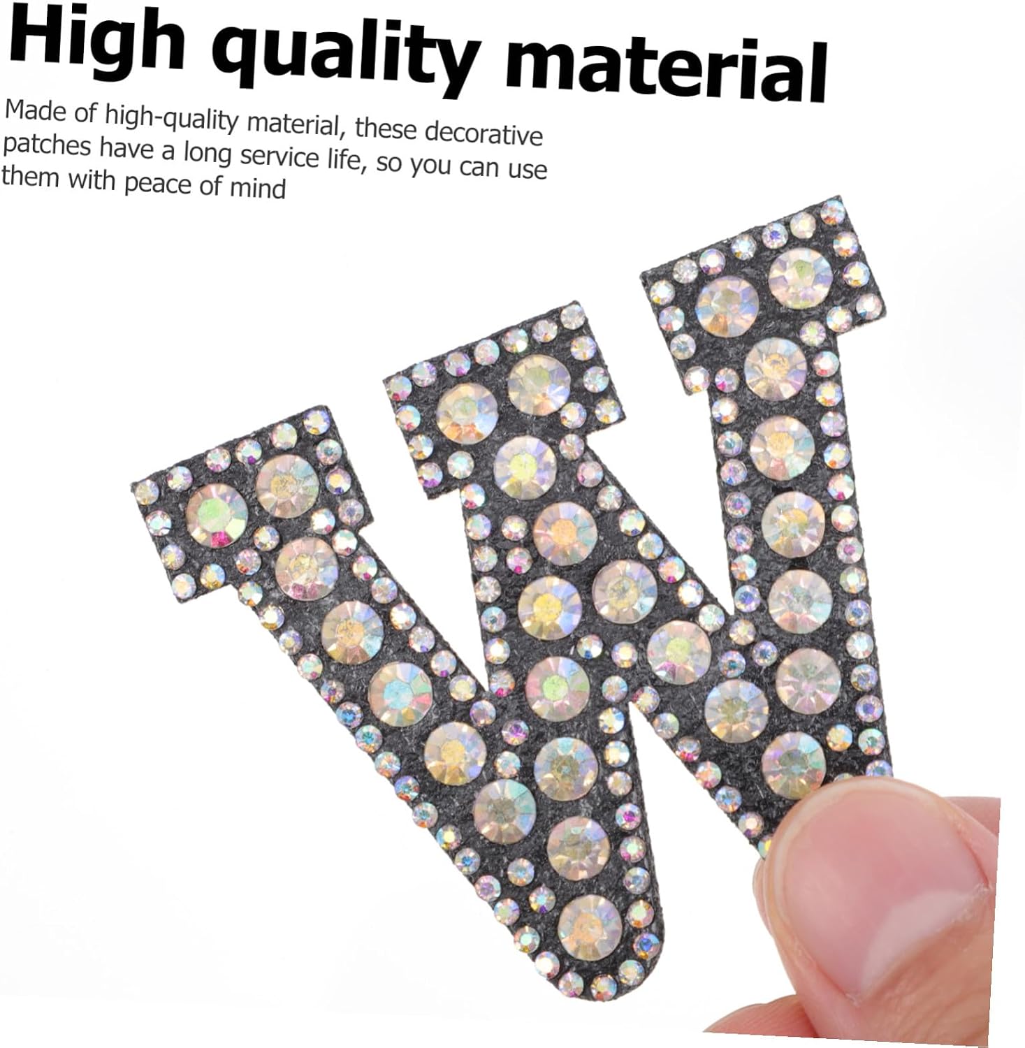26pcs Alphabet Rhinestone Applique Patches for Clothes and Bags, Sewing Garment Repair DIY Supplies, Sparkling Crystal Letter Cloth Patches for Decoration and Embellishment