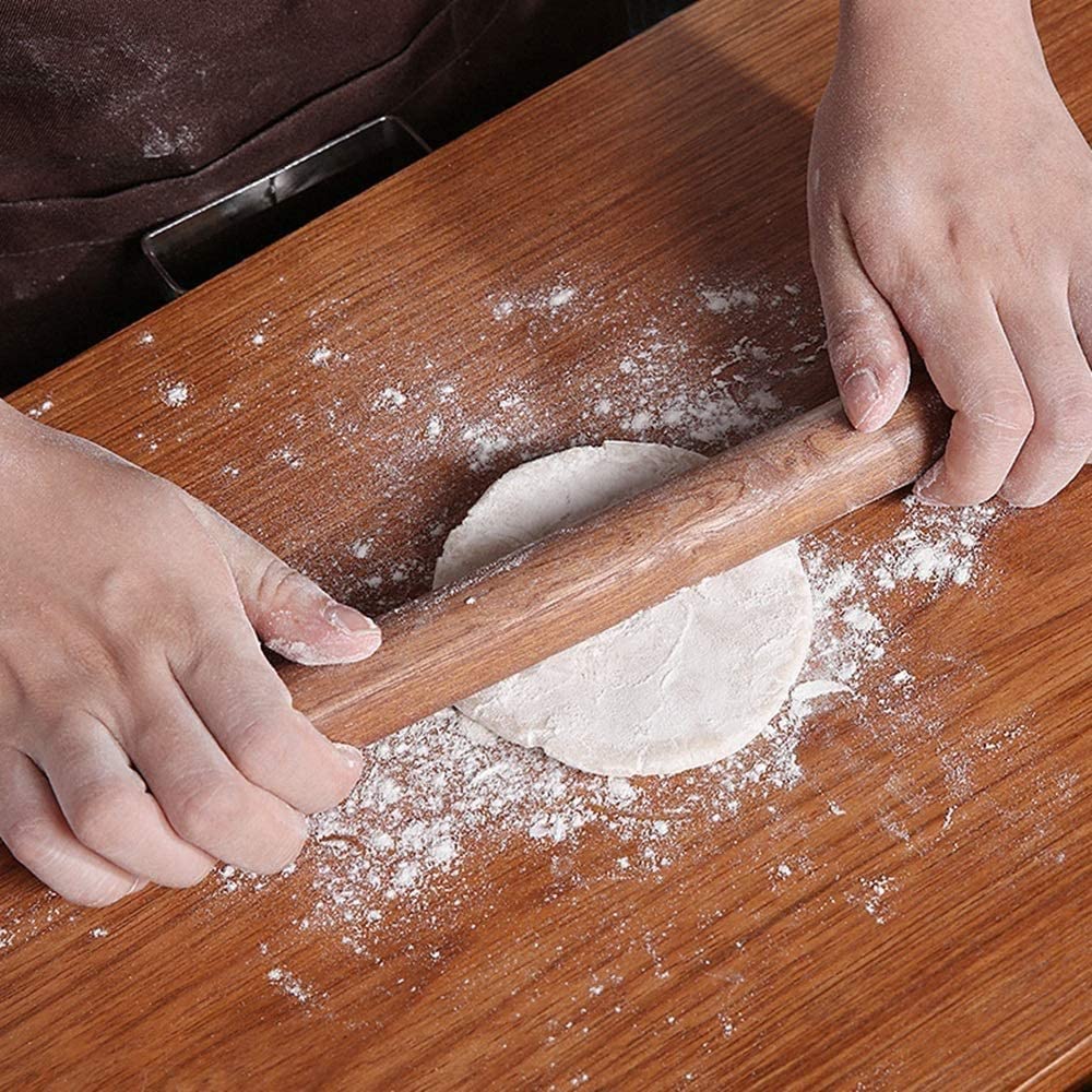 ACiyD Mattarello - Mattarello in Legno per Fondente, Crosta di Torta, Biscotto, Pasticceria, Pasta - Costruzione Liscia - Utensile da Cucina Essenziale (Dimensioni: Medio) (L)