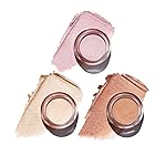 Oulac Cream Eyeshadow also for Highlighter Large Capacity Highly Pigmented Eye Shadow Waterproof &Long Lasting with Moisturizing Formula, Shimmer Glitter Eye Makeup Set 3