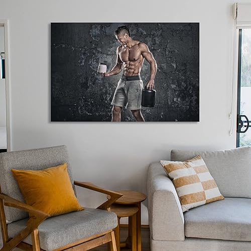 Miniatura 6 de Arte de pared de culturista, lienzo deportivo, estampado de cuerpo de hombre sexy, póster motivacional, arte de pared inspirador, arte de pared para