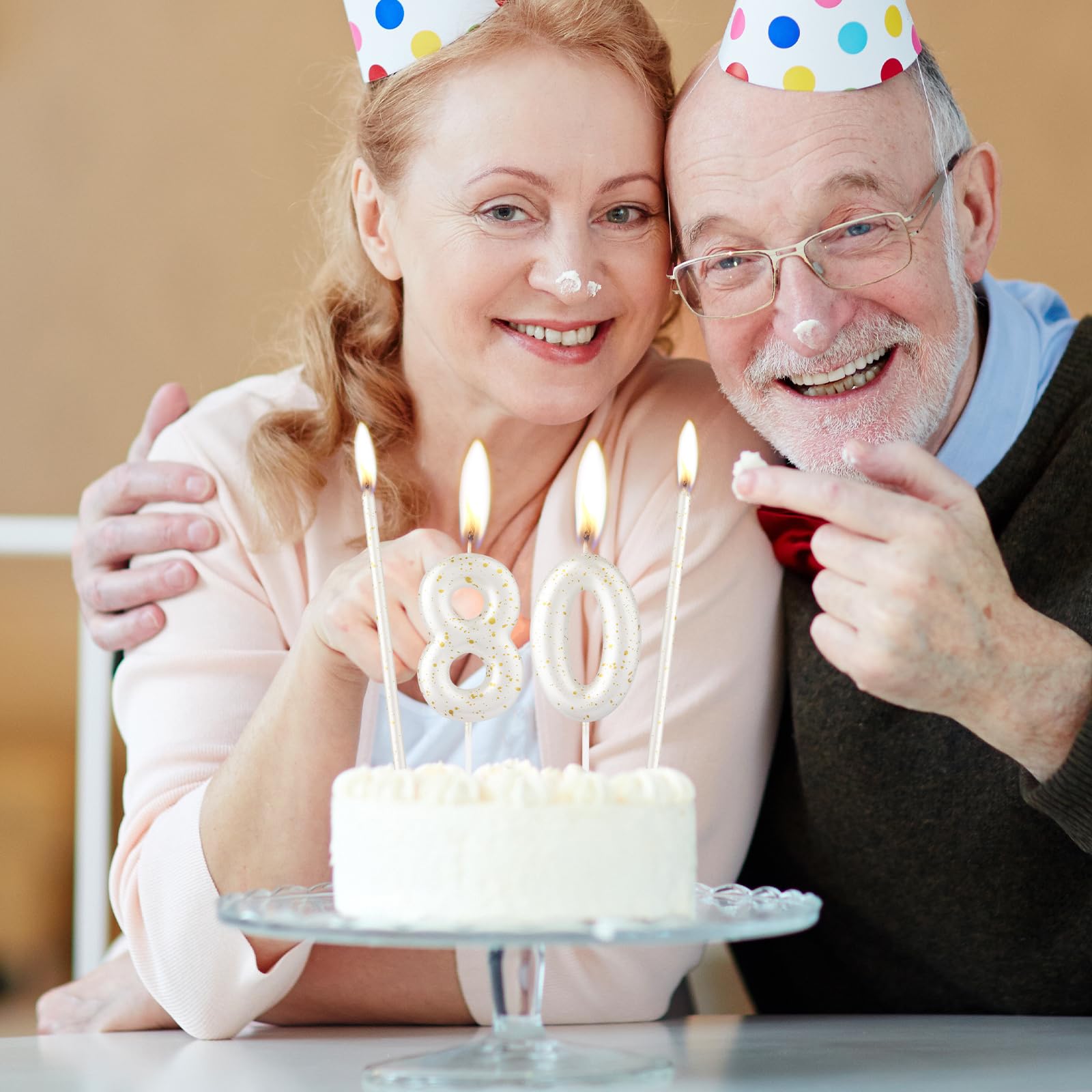 Velas de oro blanco con números de cumpleaños número 55, velas largas de oro blanco, velas de fiesta de oro blanco, velas doradas número 55 para tartas para bodas, cumpleaños, despedidas de