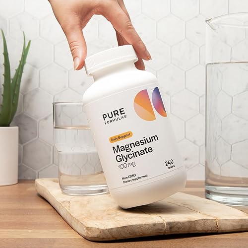 Miniatura 6 de PureFormulas Glicinato de magnesio 100 mg de apoyo diario para el estrés, nervios, sueño, músculos, metabolismo, suplemento de glicinato de magnesio