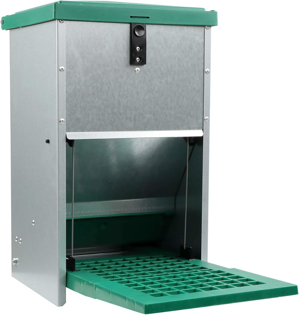 Rural365 Chicken Treadle Feeder - 17.6 lb. Capacity, Pressure Lever Automatic Chicken Feeder System, Pest Proof