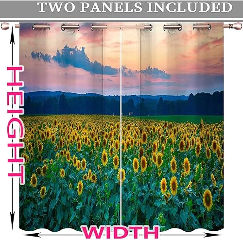 Miniatura 4 de Cortina de panel de puerta con impresiones de fotografía escénicas, 2 paneles de cortinas de comedor de 85 x 108 pulgadas de ancho