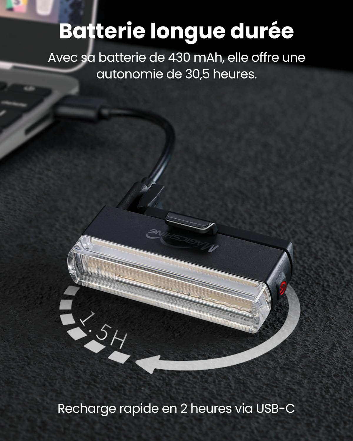 Magicshine SEEMEE 50 V2.0 Feu arrière de vélo avec USB C Rechargeable, 50 lumens, étanche IPX6, Feux arrière pour vélo de Nuit, Feux arrière intelligents pour vélo de sécurité