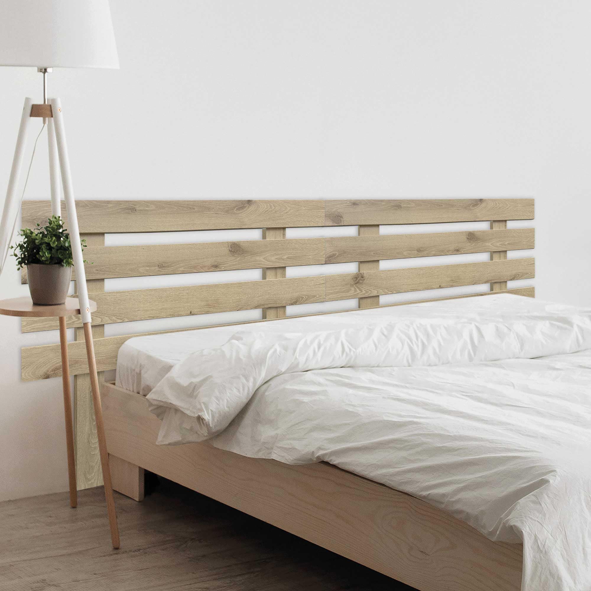 DHOME Testiera in Legno Orizzontale 4 DM con Piedini Riciclata Stile Pallet per Letto Moderno da Camera da Letto Ferramenta Inclusa (Legno Cambrian, 220cm Doppio)