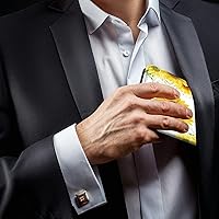 Vista 6 de DEGDFSGR Funda para chequera Cartera estándar de cuero de primera calidad con función de bloqueo RFID para hombres y mujeres, flor de sol