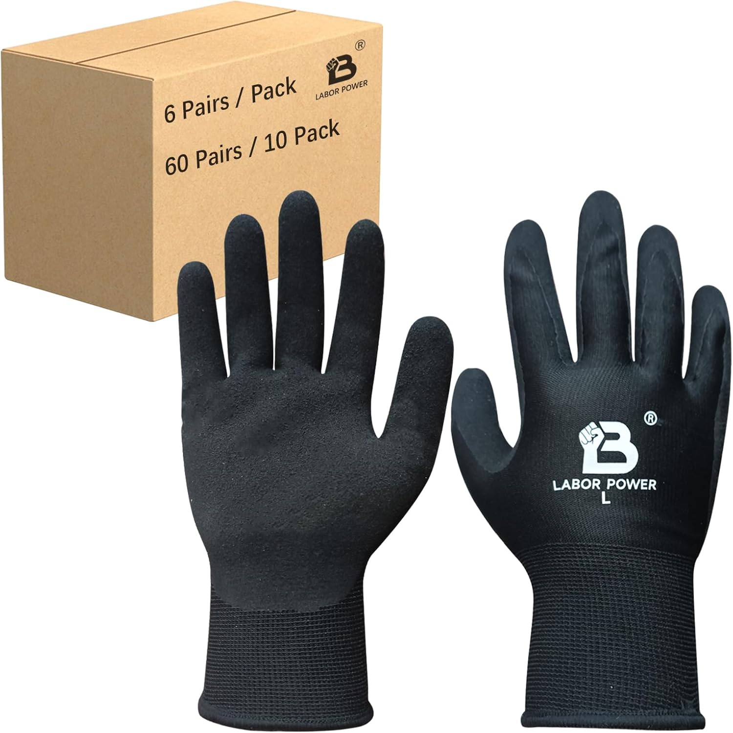 Work Gloves MicroFoam Rubber Latex Coated, General Multi Use for Construction, Warehouse Gardeningfor Men Women