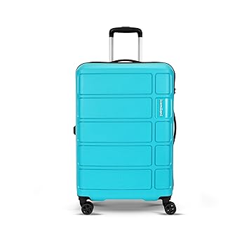 Kamiliant by American Tourister Medium Harrier Edge 8W 68 Cms Check-in (PP) Hard Sided 8 Wheels Spinner Luggage/Suitcase/Trolley Bag (Coral Blue) (Double Wheel)
