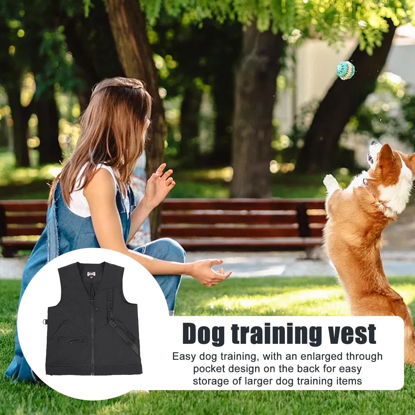 Gilet antivento da addestramento per cani, con tasche multiple, senza maniche, per viaggi, caccia, pesca