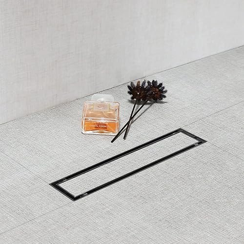 Vista 56 de SaniteModar Drenaje lineal de ducha de 24 pulgadas con inserto de azulejos 2 en 1, drenaje lineal de ducha cepillado de acero inoxidable 304