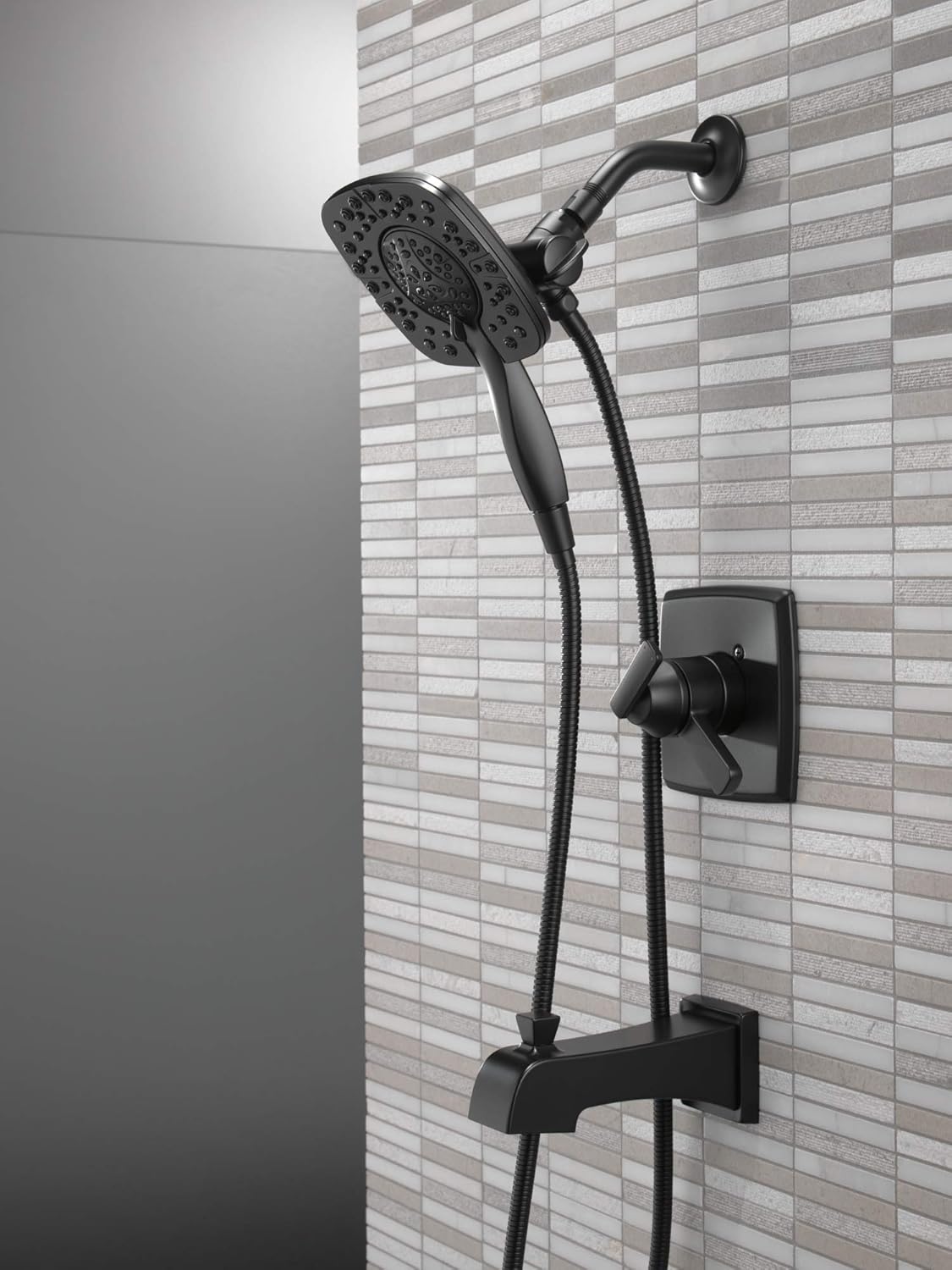 DELTA T17464-BL-I Ashlyn Monitor 17 Series Trim with In2ition Two-in-One Shower Tub & Shower, Without Rough, Matte Black - - 