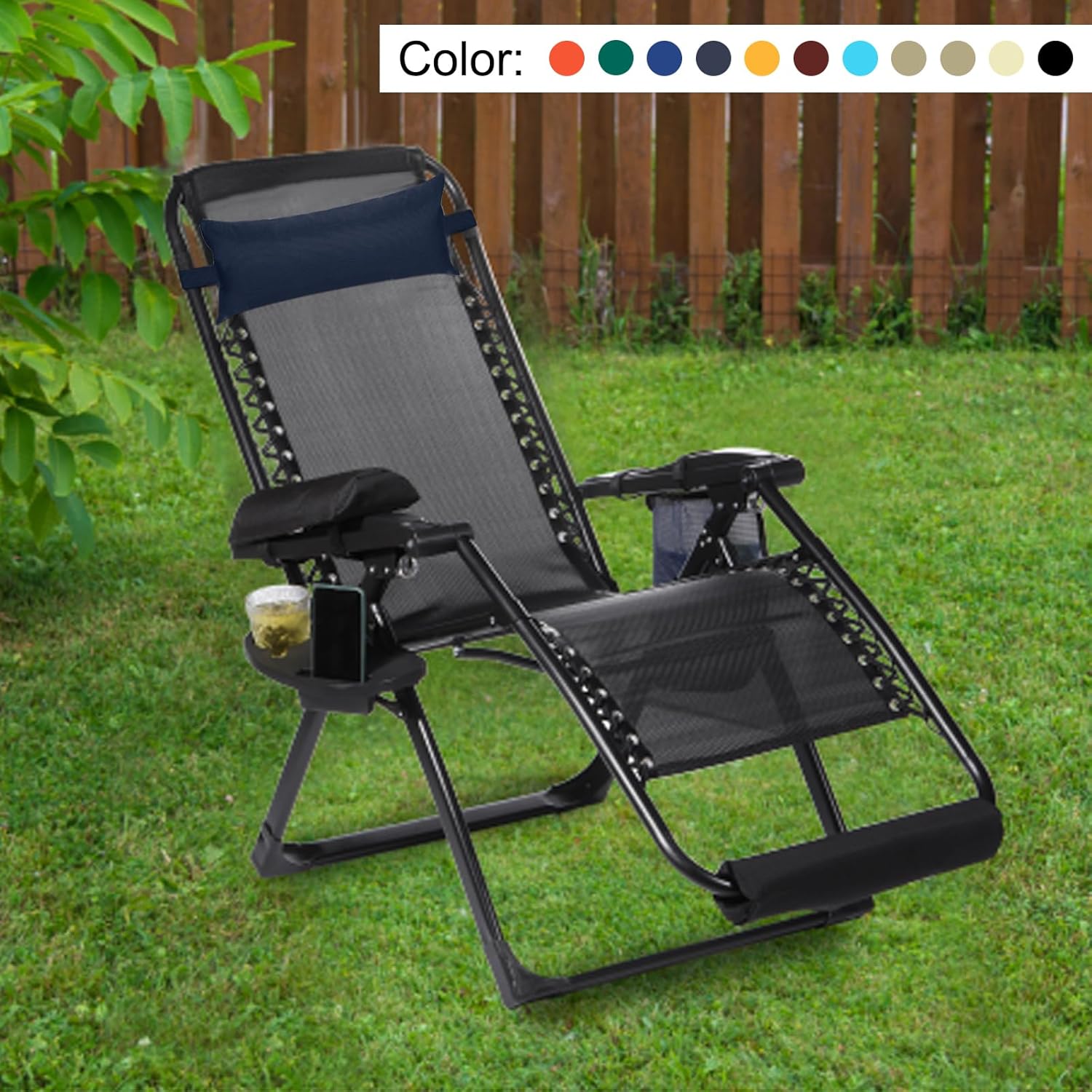 PATIKIL Outdoor Chaise Pillows, 2 Pack Lounger Pillow Waterproof Resistant with Adjustable Elastic Strap for Recliner Office Beach Chair, Red