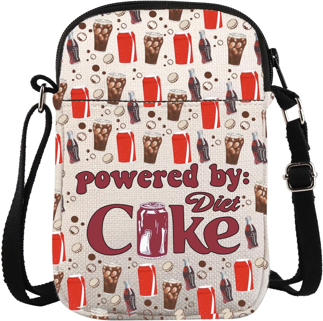 Drinking Gift Soda Lovers Crossbody Bag Soda Drink Addict Handle Bag Vodka Drinker Carry On Bag (PowerDietCokCross)