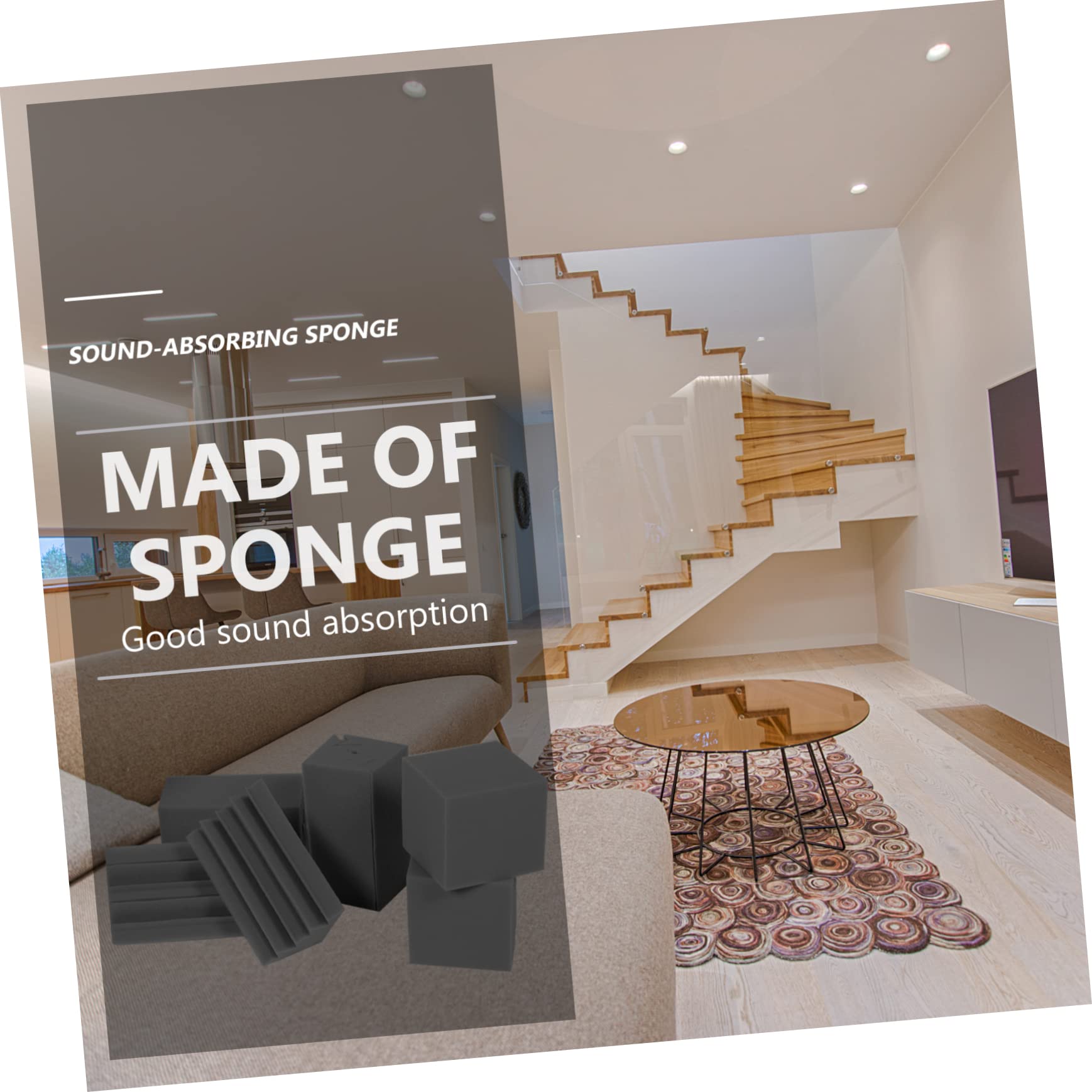 Pannelli Fonoassorbenti a Forma di Piramide e Cubo 16 Pezzi per Bassi in Spugna Nera Isolante Acustico Ignifugo per Studi di Registrazione e Home Theater