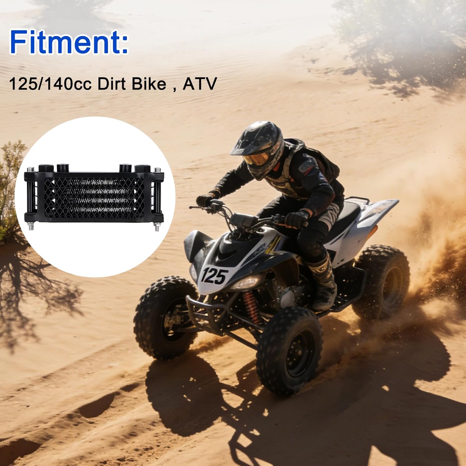 PSLER Motorcycle Oil Cooler - Dirt Bike Radiator for KLX110, CRF50, CRF XR KLX 50/110/125/140cc Dirtbike, Black