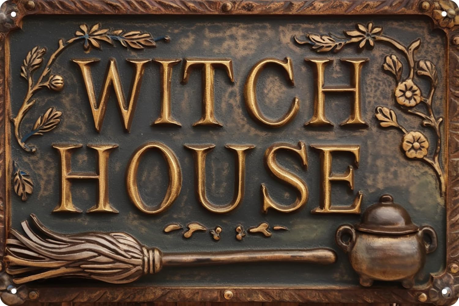 witch sign and spellbook decor product
