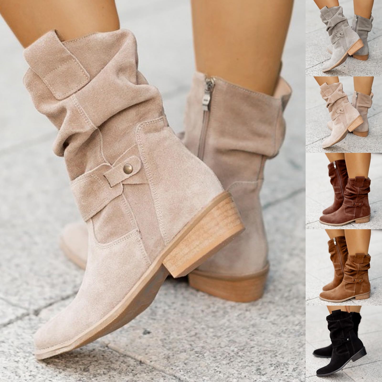 KTYMUDR Damen Stiefel - Wasserdicht Mit Absatz