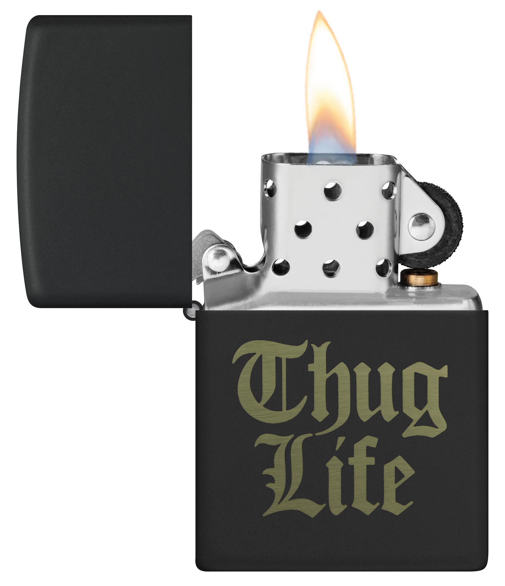 Zippo Lighter, Metal, Black, One Size, Black Matte - Thug Life, 5.5 x 3.8 x 1.2 cm - Image 3