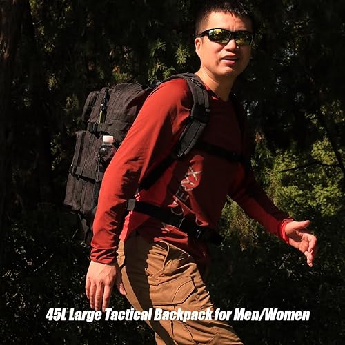 Miniatura 132 de Mochila táctica militar Molle mejorada mochila impermeable militar. Negro