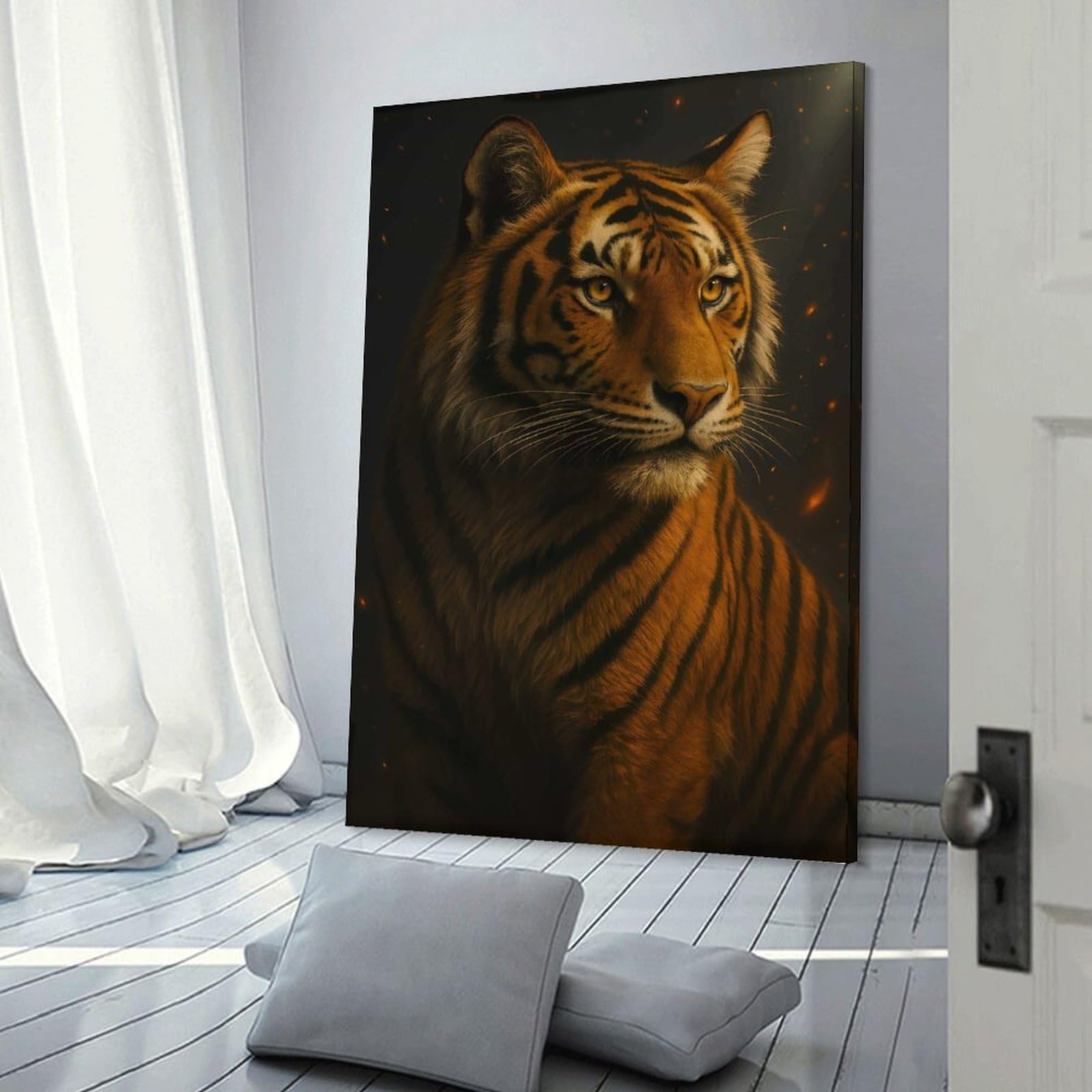 Junmoney Majestic Tiger Portrait Canvas Wall Picture 20x30inch(50x75cm), for Living Room, Bedroom Or Apartment Walls, Modern Wall Decor for Cosy Interiors