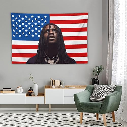 Miniatura 4 de NOsawa Tapiz de bandera de rapero cantante para dormitorio, decoración del hogar, álbum de pared con música, divertido póster colgante, impresión de