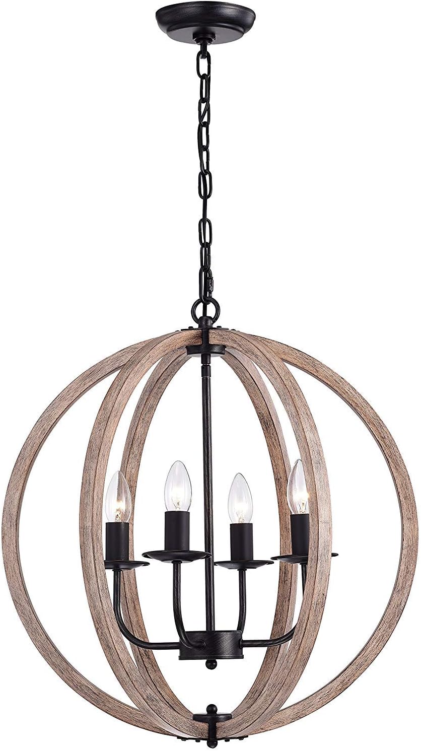 (Similar item) Benita Natural Wood 4-Light Orb Chandelier FD-3566-XNE