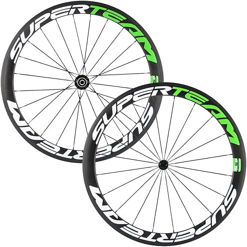 Miniatura 13 de Superteam Ruedas de Bicicleta de Carretera de Fibra de Carbono 700C, Juego de Ruedas Clincher de 50mm, Mate de 23 de Ancho